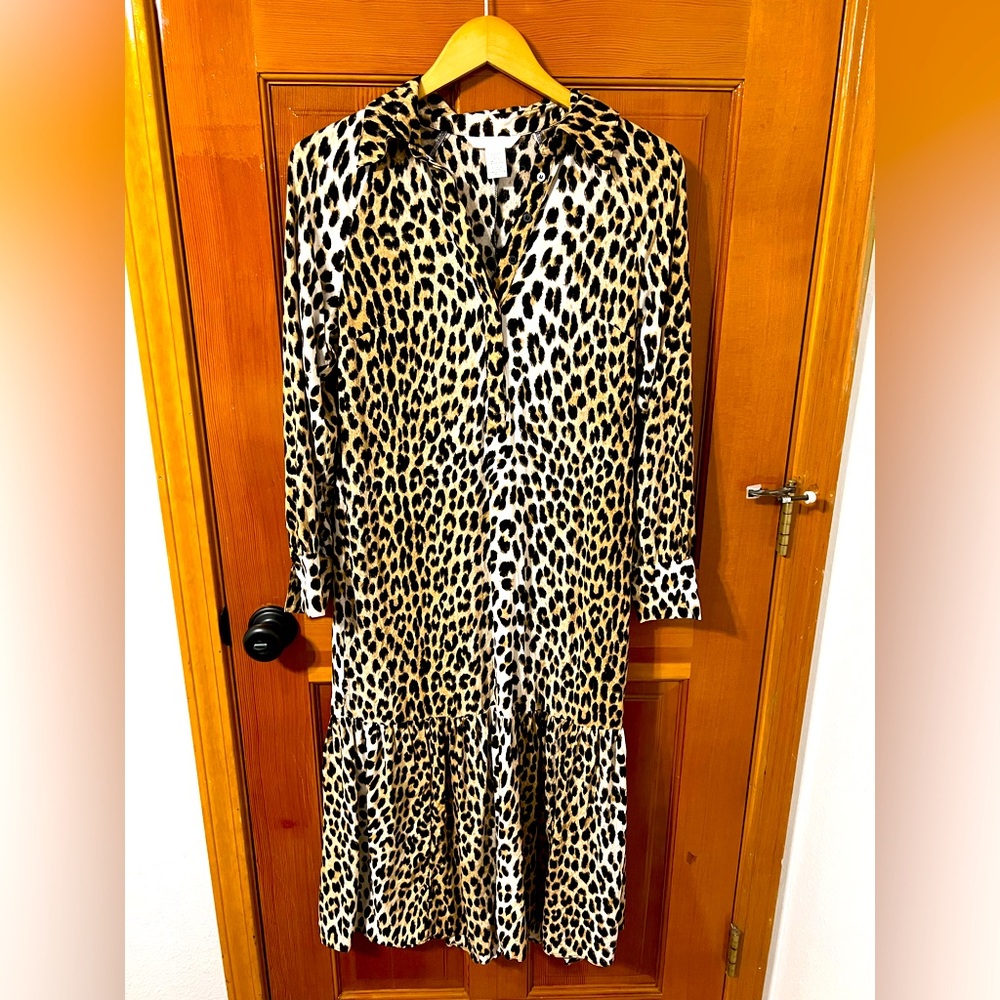Leopard Print Long Sleeve Dress